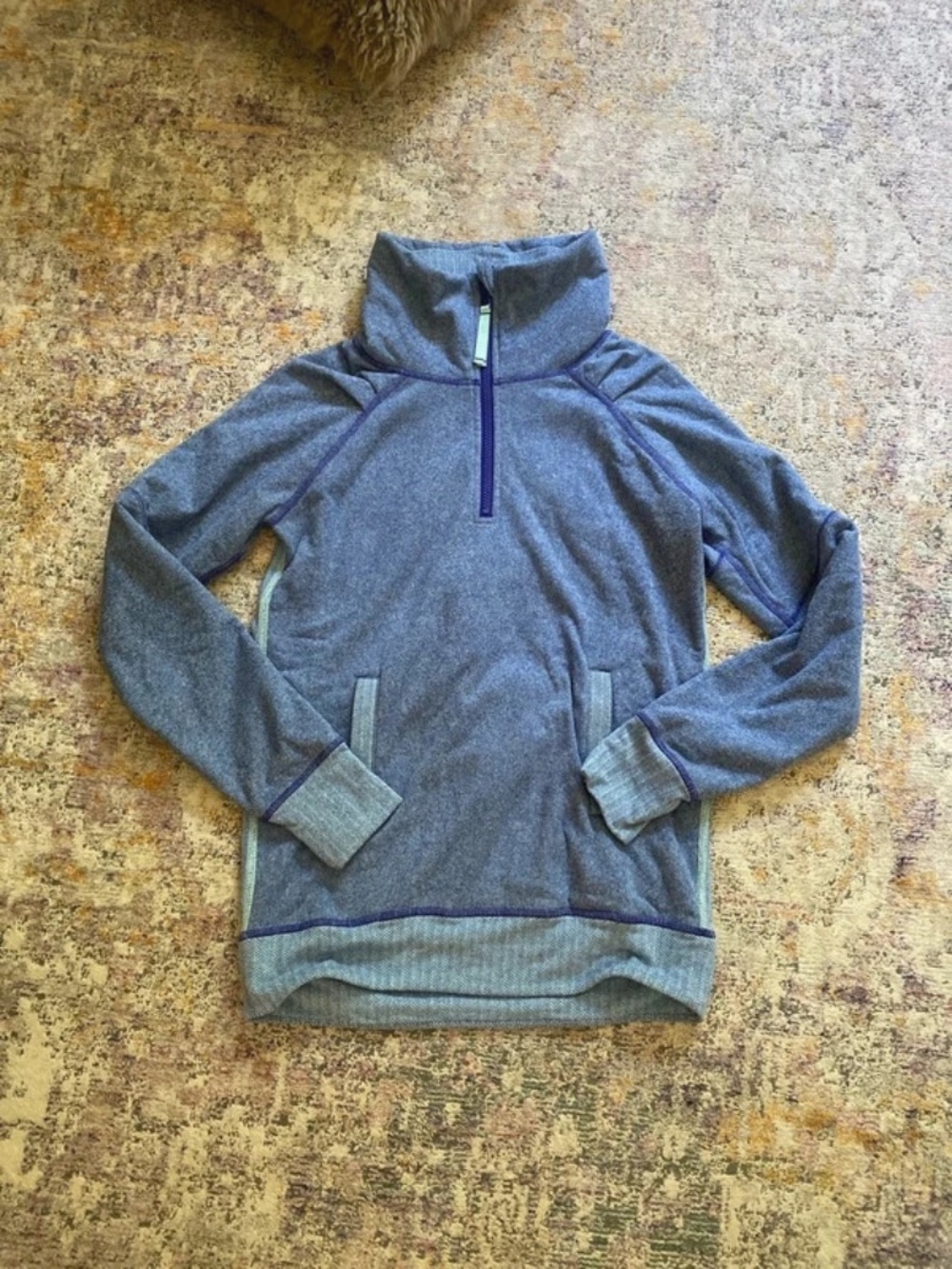 Ivivva Girl’s Blue Half-Zip Pullover Sweatshirt